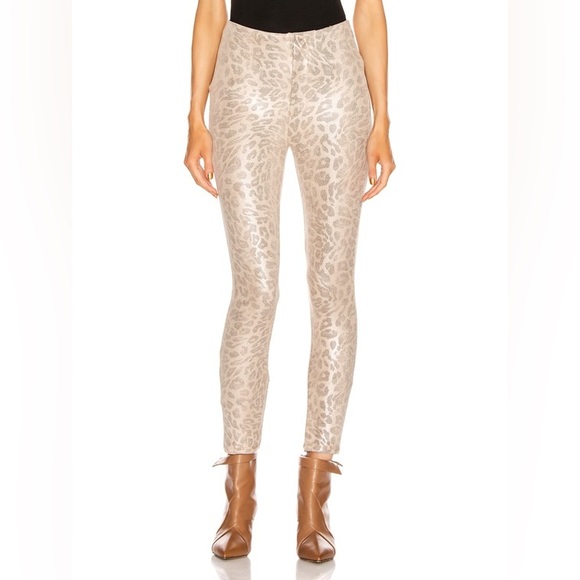 MOTHER Pants - MOTHER Seamless Looker Ankle Pants Beige Leopard Print